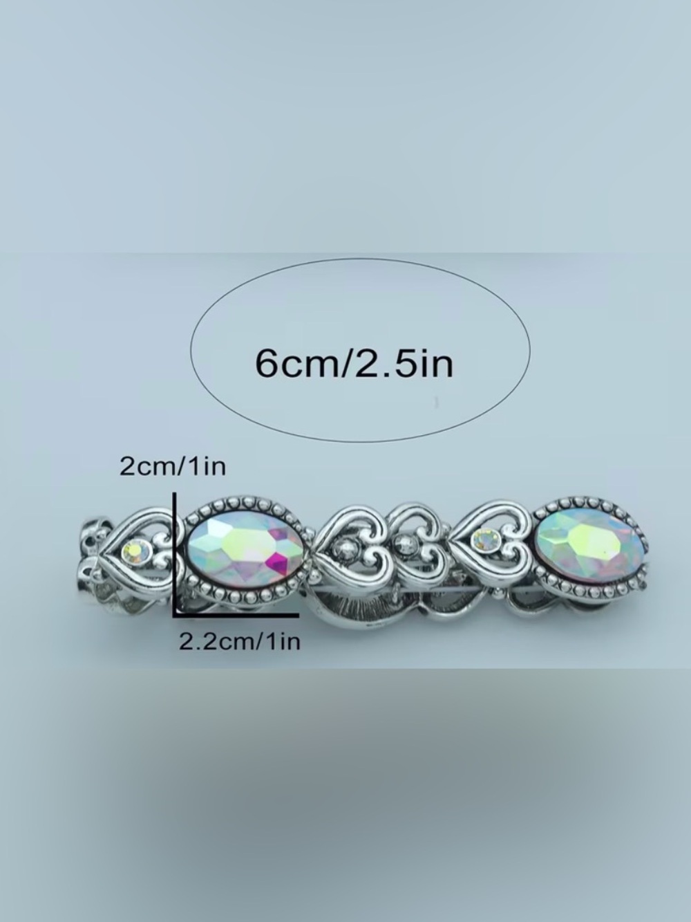 Western Bracelet Synthetic Aurora Crystal Heart Link Bracelet - Iridescent - Picture 3 of 3